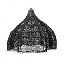 Rotan hanglamp bloemvorm - 40 cm - zwart