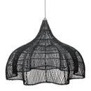 Rotan hanglamp bloemvorm - 40 cm - zwart