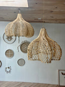 Rattan hang lamp flower shape - 40 cm -naturel