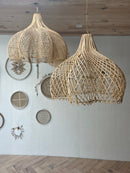 Rattan hang lamp flower shape - 40 cm -naturel